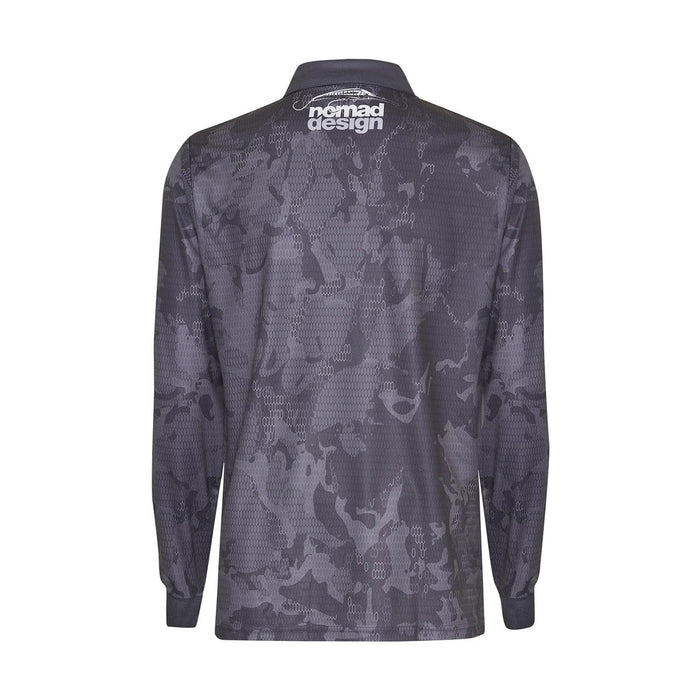 Nomad Design Tech Fishing Shirt Collared - Charcoal Camo