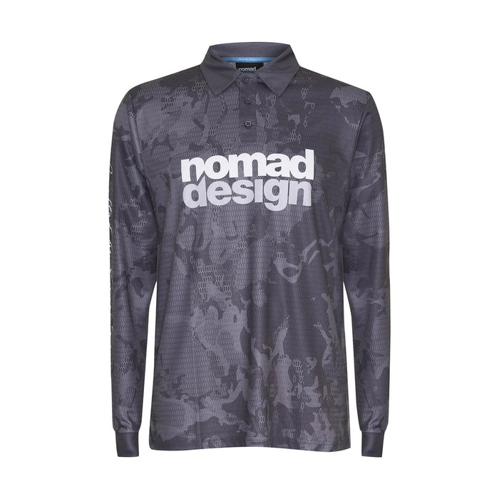 Nomad Design Tech Fishing Shirt Collared - Charcoal Camo
