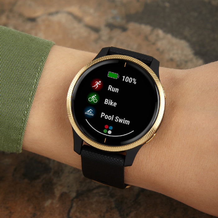 Garmin Venu Amoled GPS Smartwatch Black/Gold (7085685407921)
