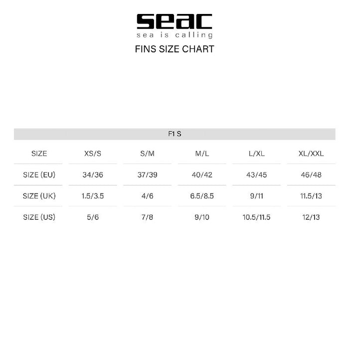 SEAC Fins F1 S Sling Strap Black L-XL (7084637618353)