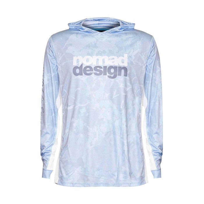 Nomad Design Hooded Tech Fishing Shirt Camo Splice Blue